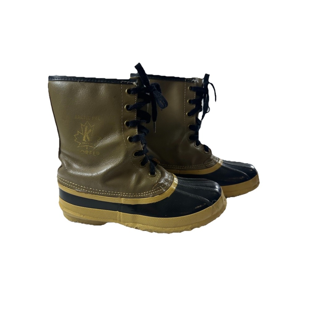 Vtg Sorel Arctic Pac Wool Kaufman Leather Rubber Winter Snow Boots Women's Sz 7